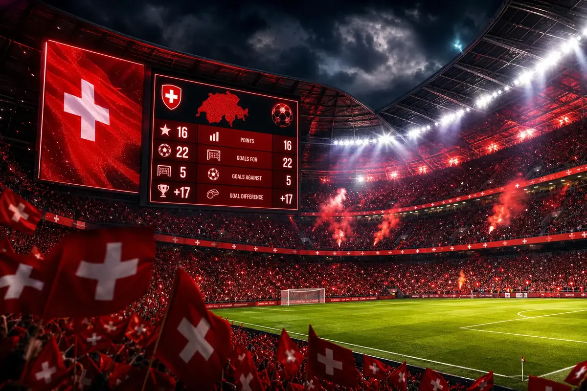 Så står Schweiz herrlandslag i fotboll i poängställningen illustration